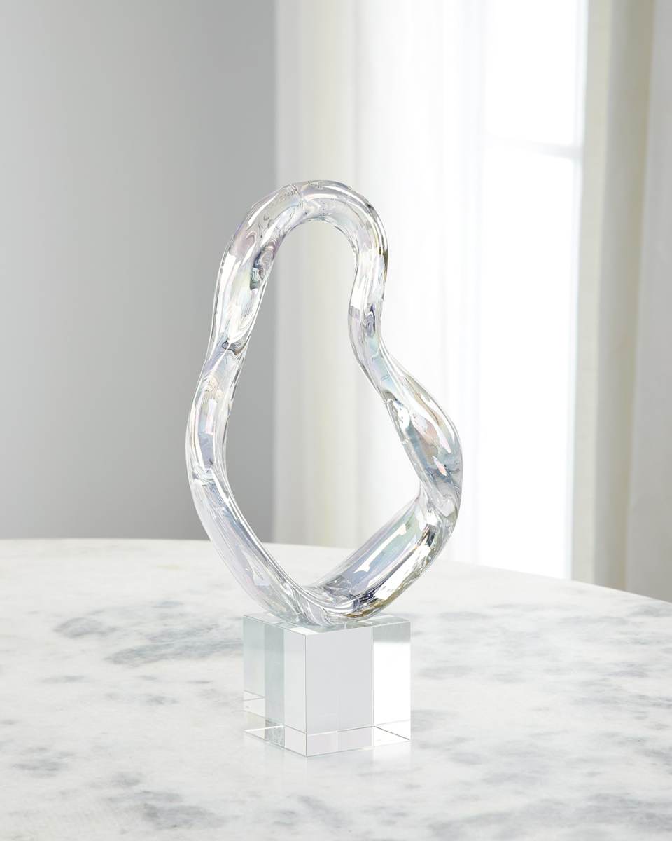 Prismatic Loop on Crystal Base Sculpture, Medium