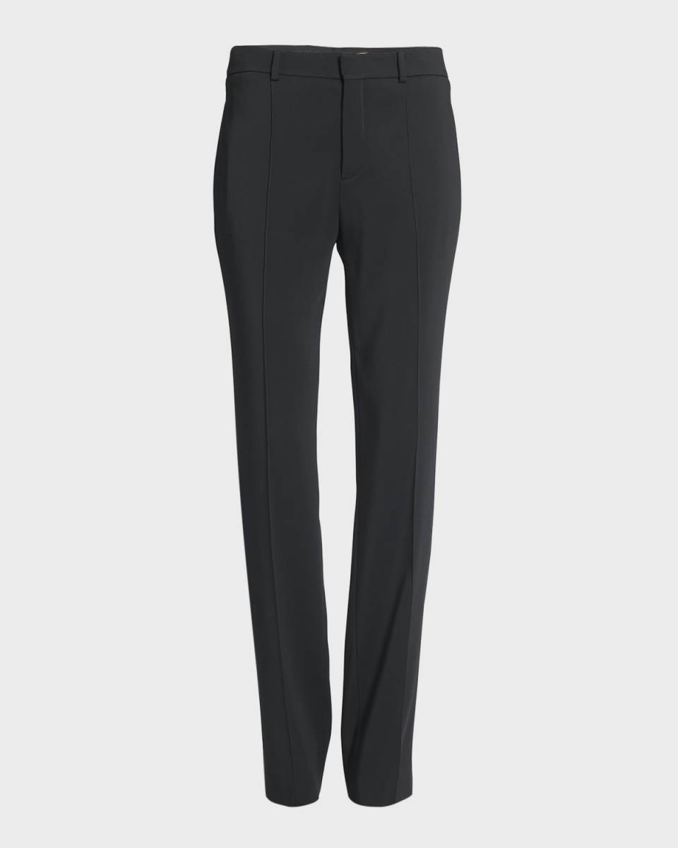Stretch Gabardine Straight-Leg Trousers