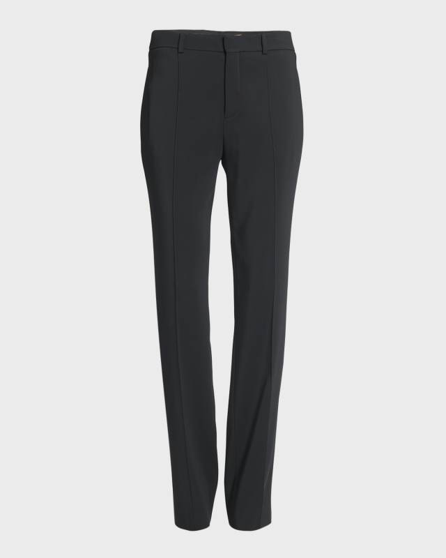 Stretch Gabardine Straight-Leg Trousers