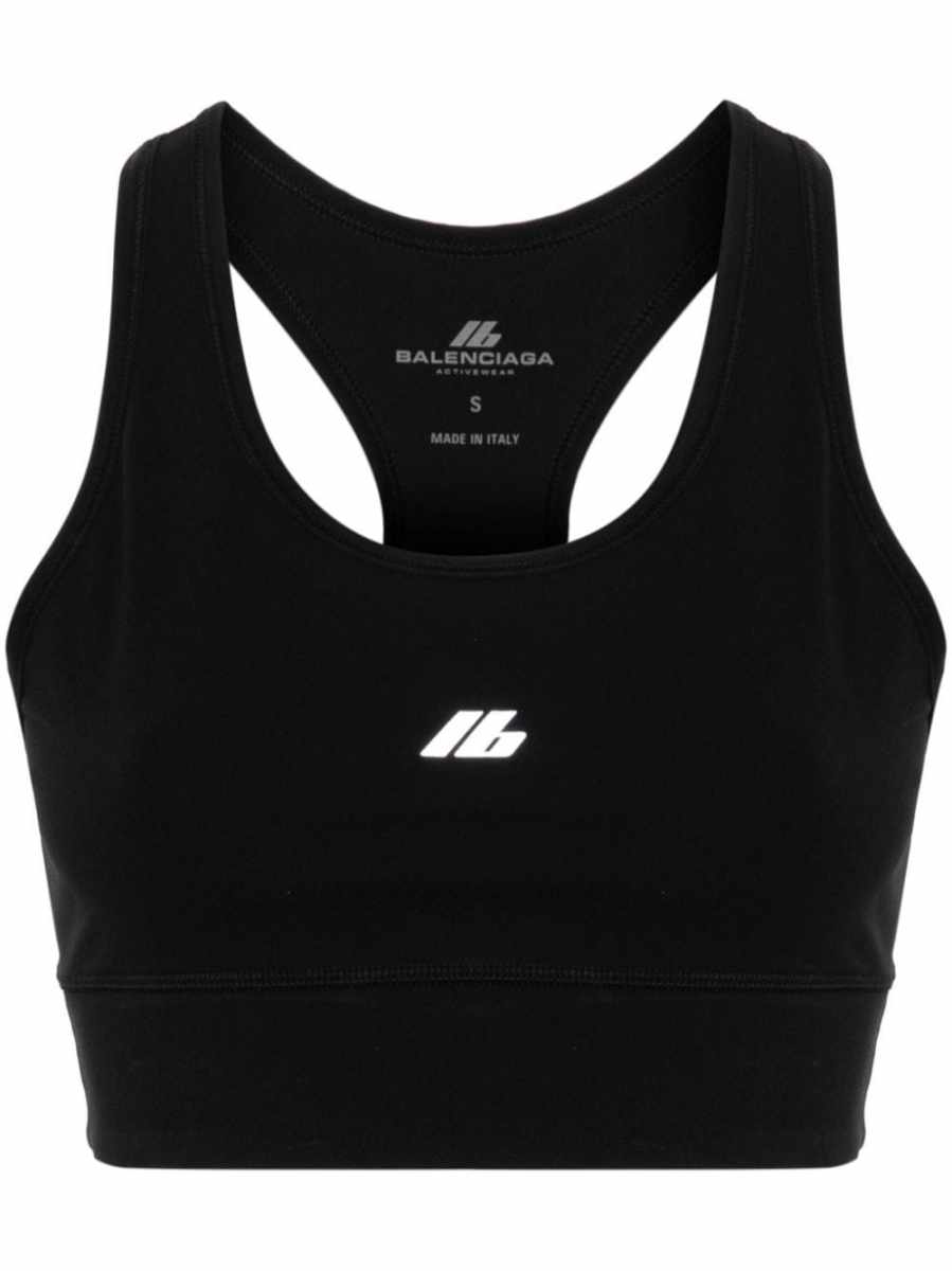 reflective-logo bra top