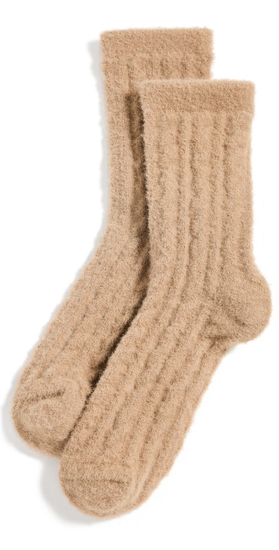 Stems Winter Plush Cable Socks Taup