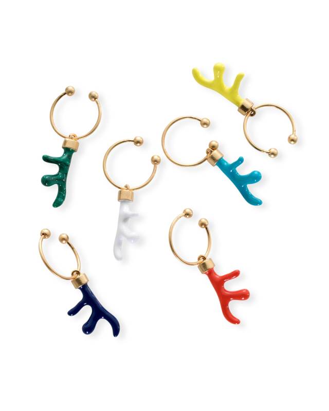Coral Wine Charms, Set of 6