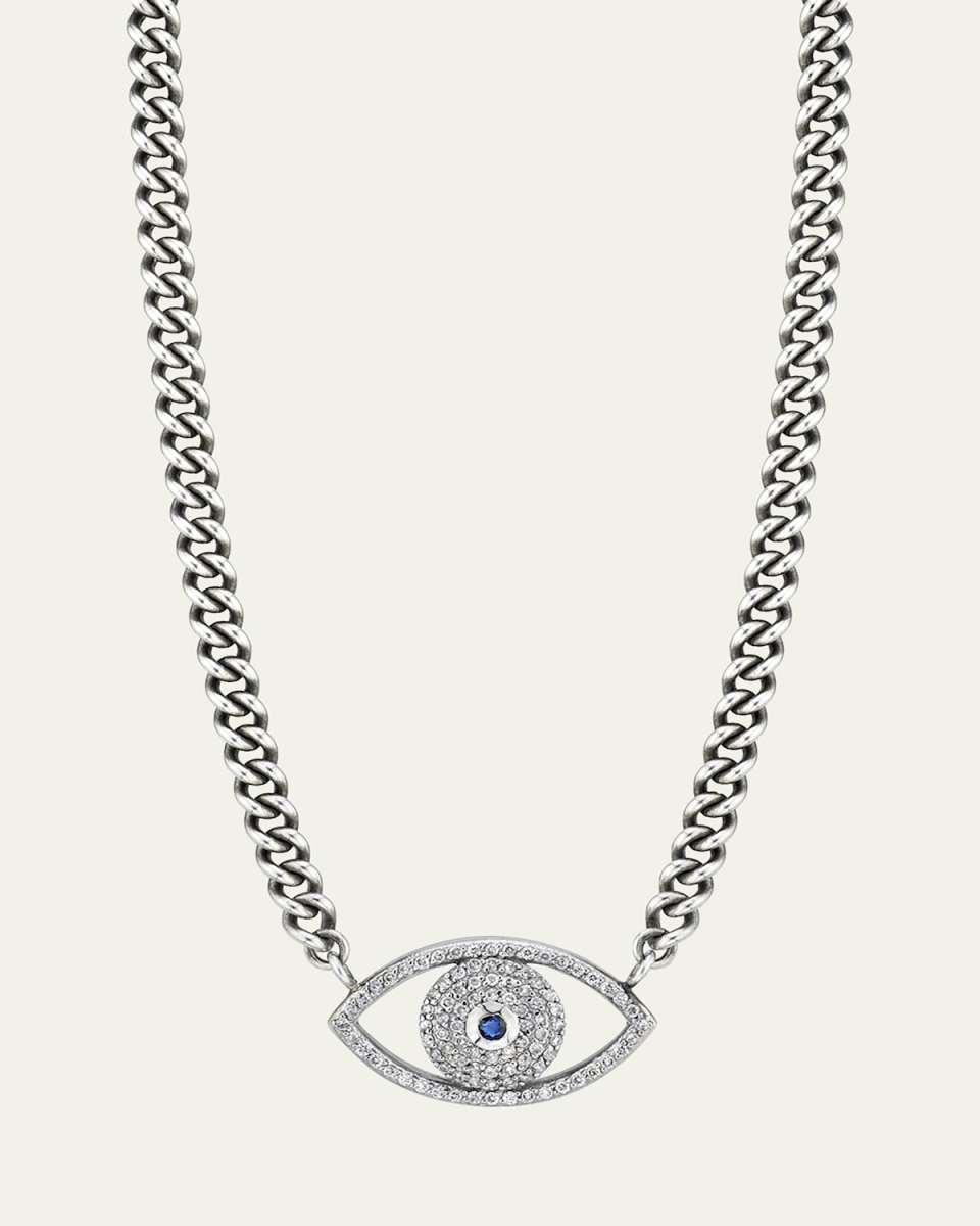 Diamond Evil Eye Pendant Necklace