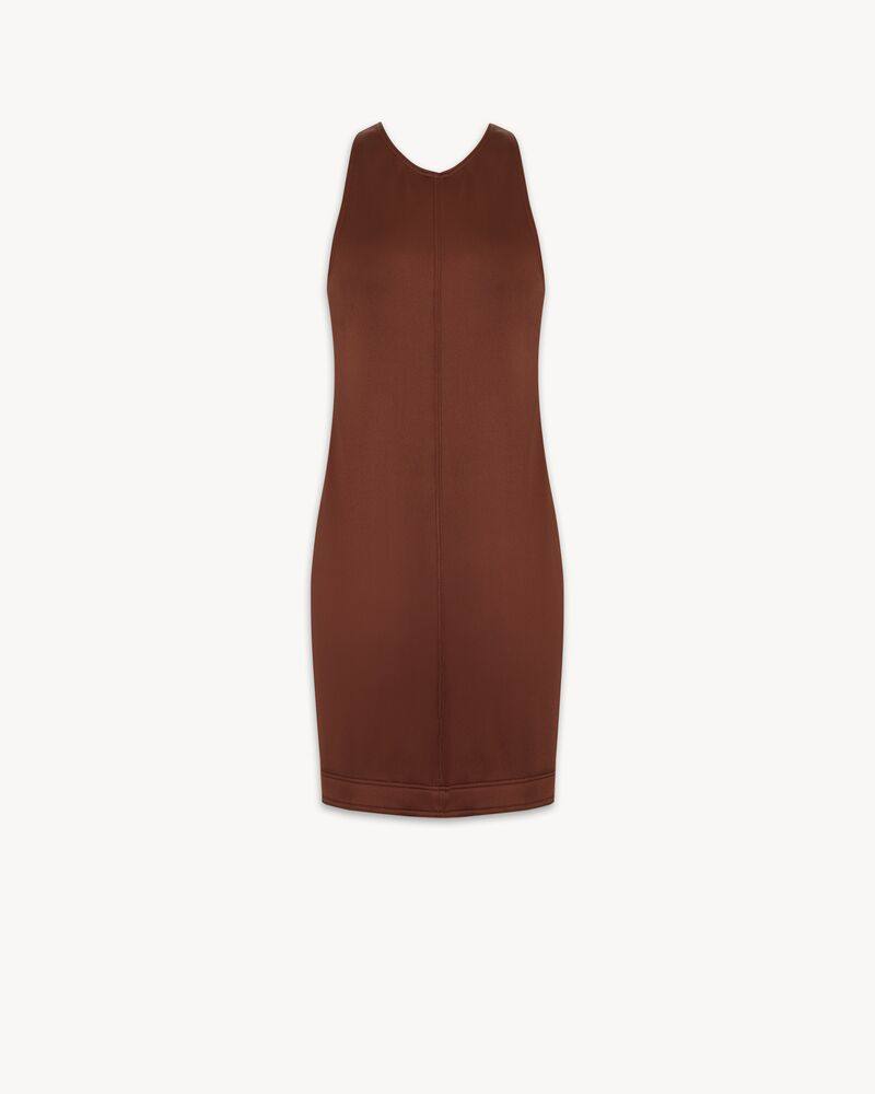 Saint Laurent CROSS-BACK DRESS IN STRETCH DUCHESS SILK