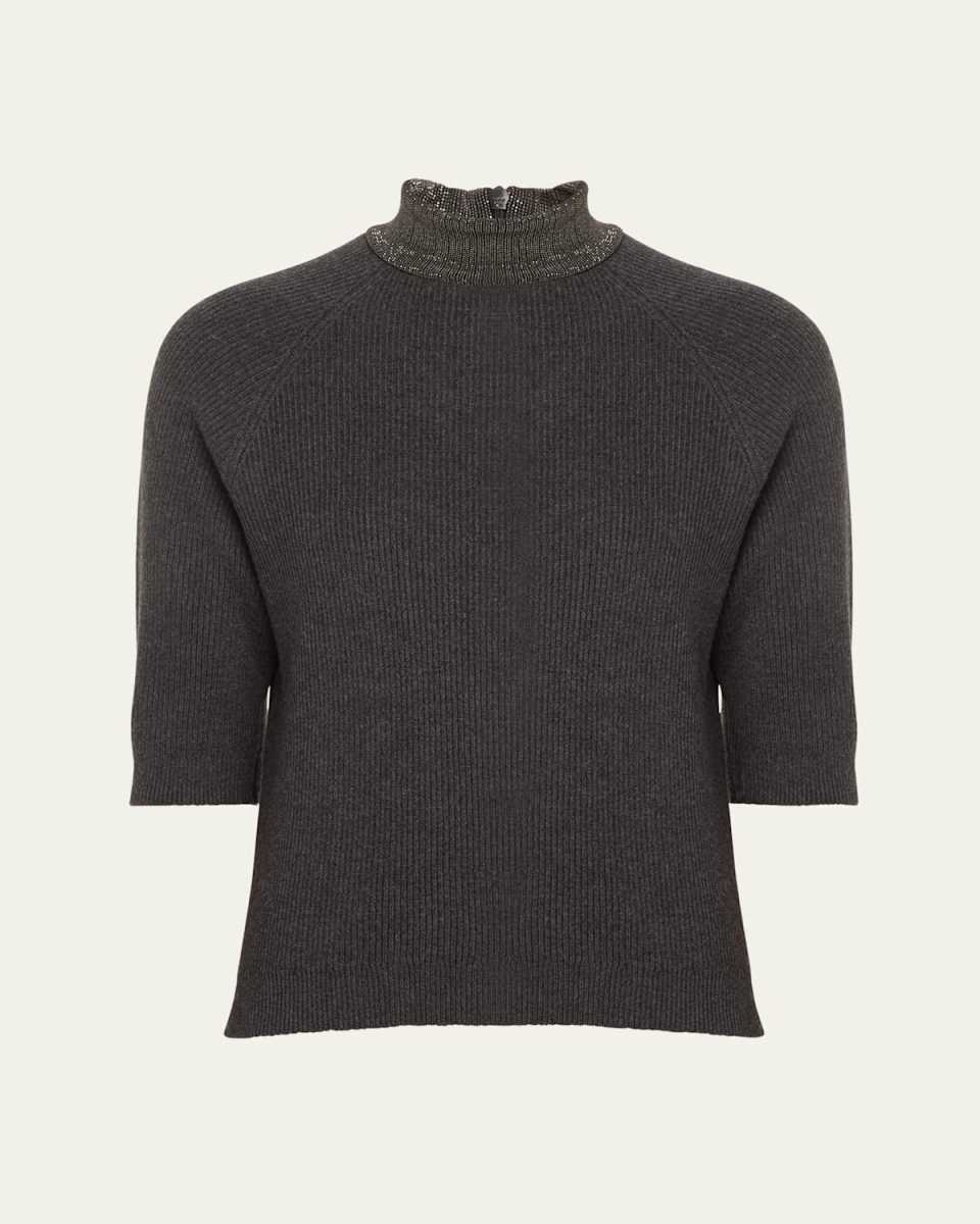 Cashmere Turtleneck with Monili Detail