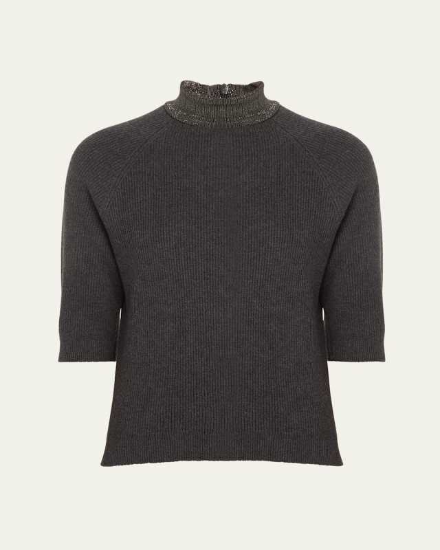 Cashmere Turtleneck with Monili Detail