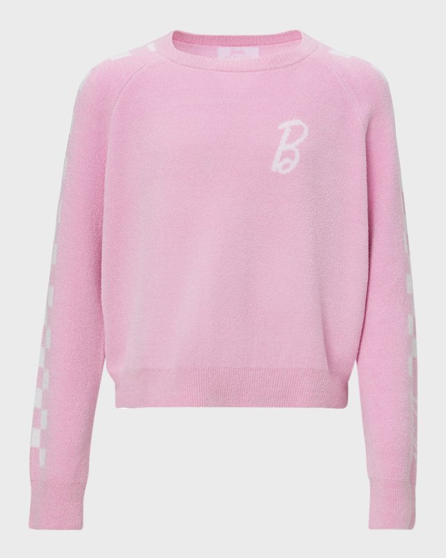 Girl's CozyChic Checkered Pullover Sweatshirt, Size 6-14