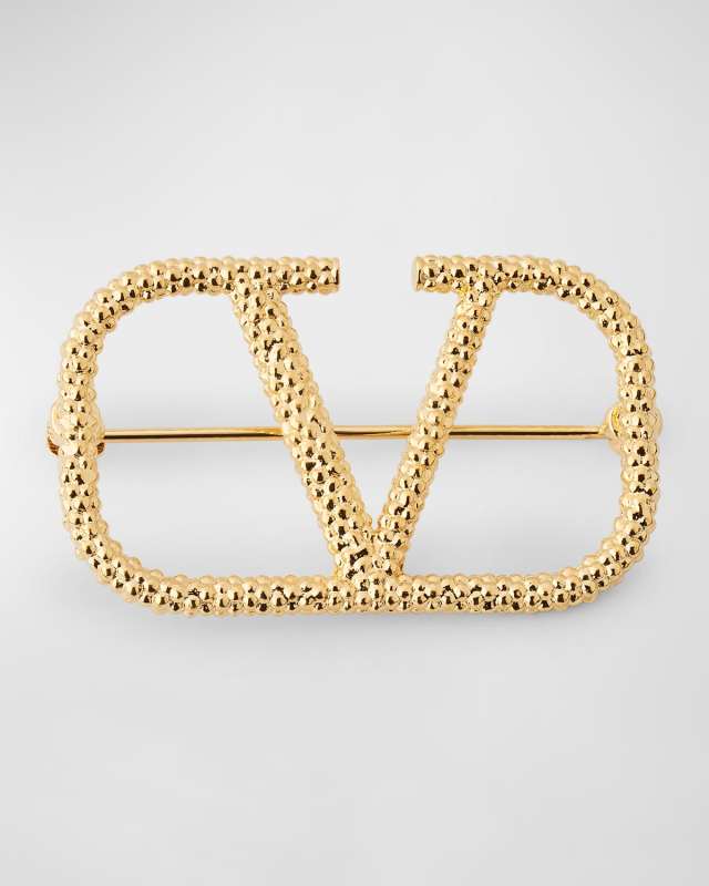 V Logo Brooch
