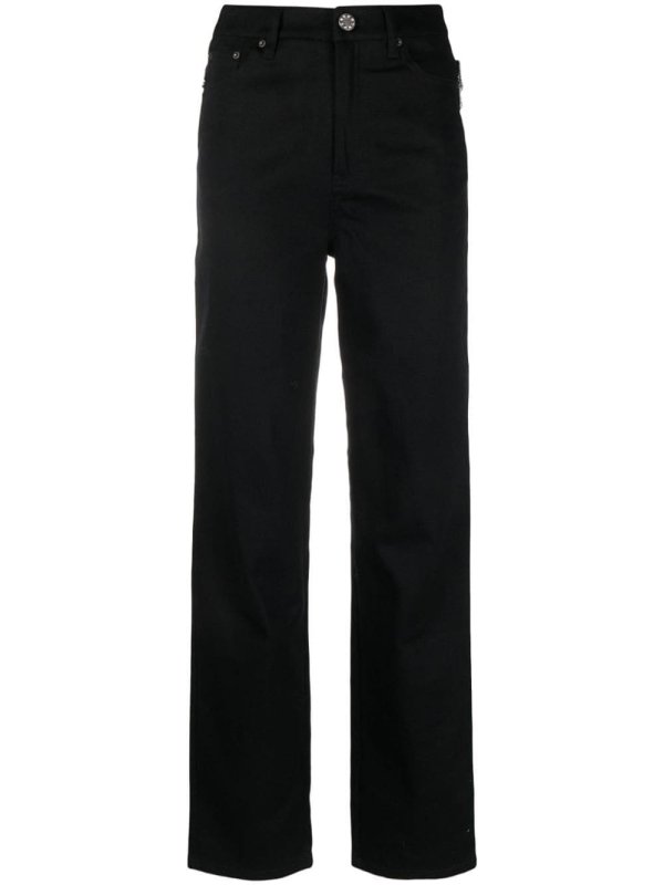 crystal-embellished straight-leg jeans
