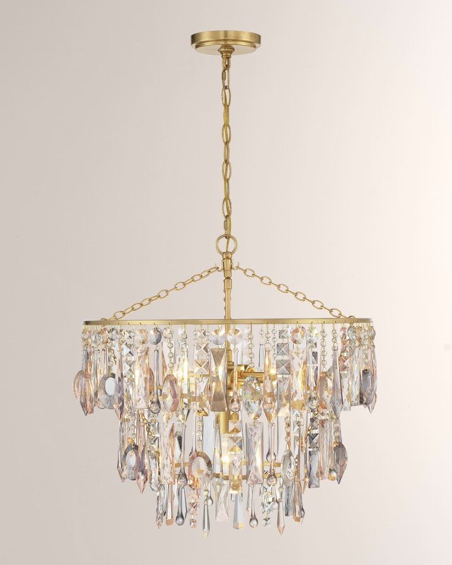 Elsa 3-Light Antiqued Gold Chandelier