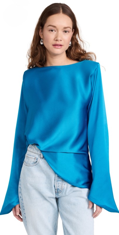 REV The Evie Shoulder Pad Top Blue