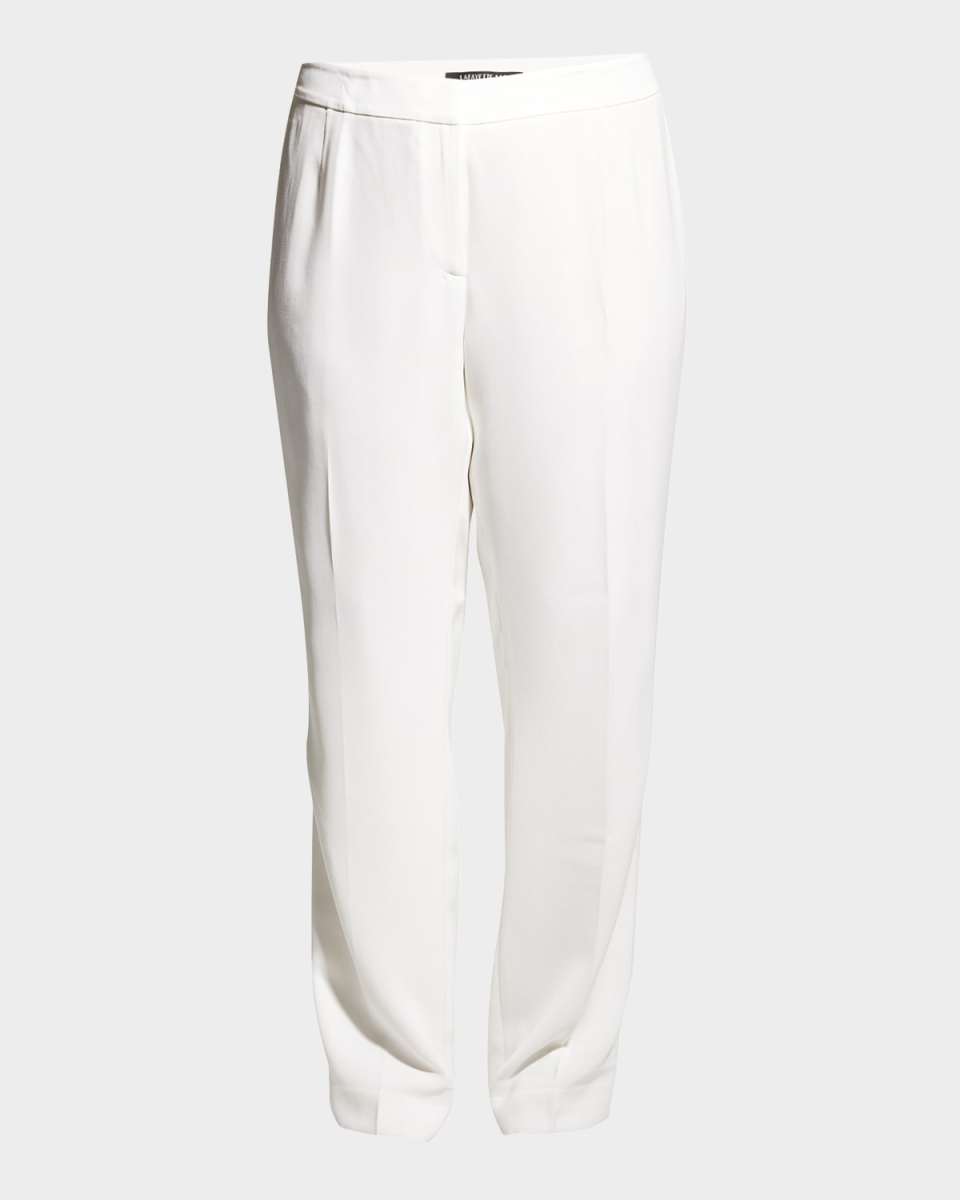 Plus Size Barrow Straight-Leg Crepe Pants