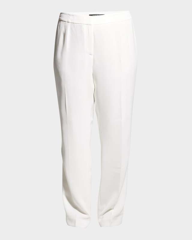 Plus Size Barrow Straight-Leg Crepe Pants