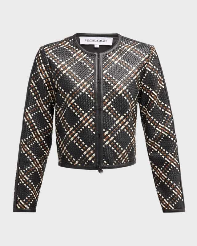Cassandra Woven Leather Jacket
