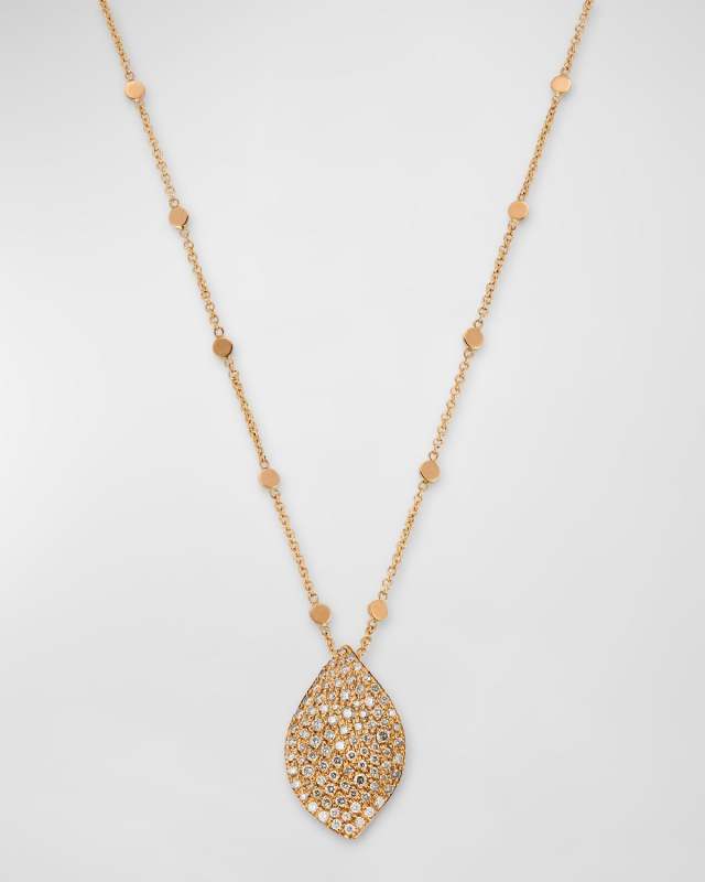 18K Red Gold Aleluia Diamond Pendant Necklace