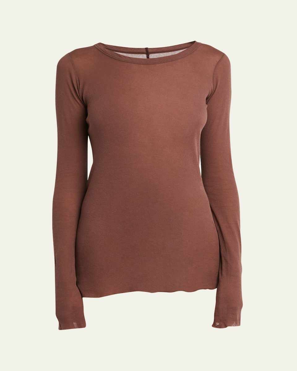 Cotton Rib Long-Sleeve Crew T-Shirt
