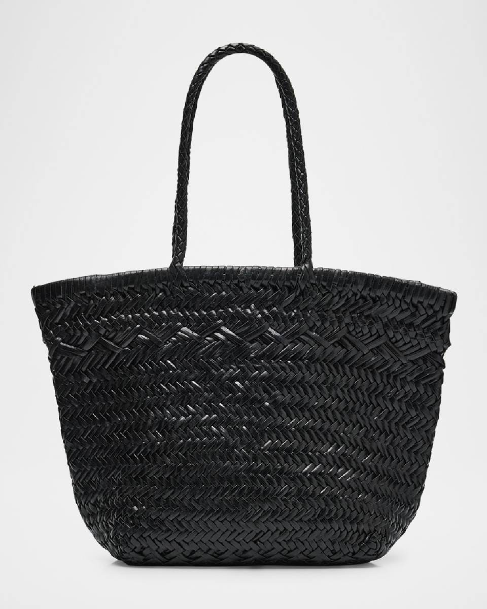 Easton Small Woven Leather Tote Bag