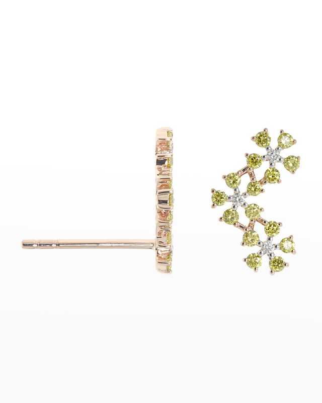 14k Rose Gold Diamond Daisy Climber Earring, Single, Right