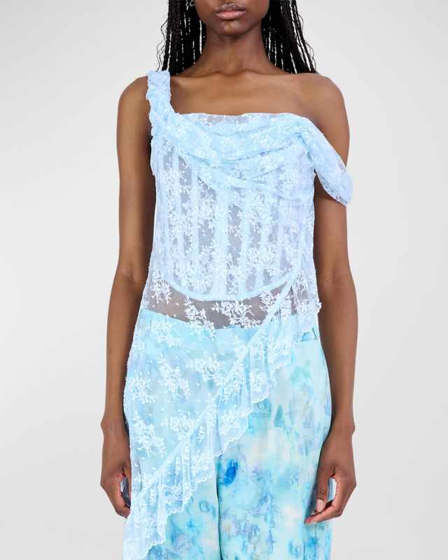 Florence Lace Asymmetric Corset Top
