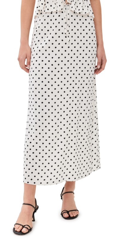 Jenni Kayne Cleo Slip Skirt Ivory Dot