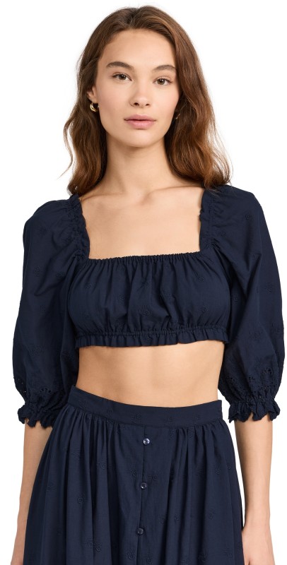 Birds of Paradis Agnes Blouse Midnight Broderie