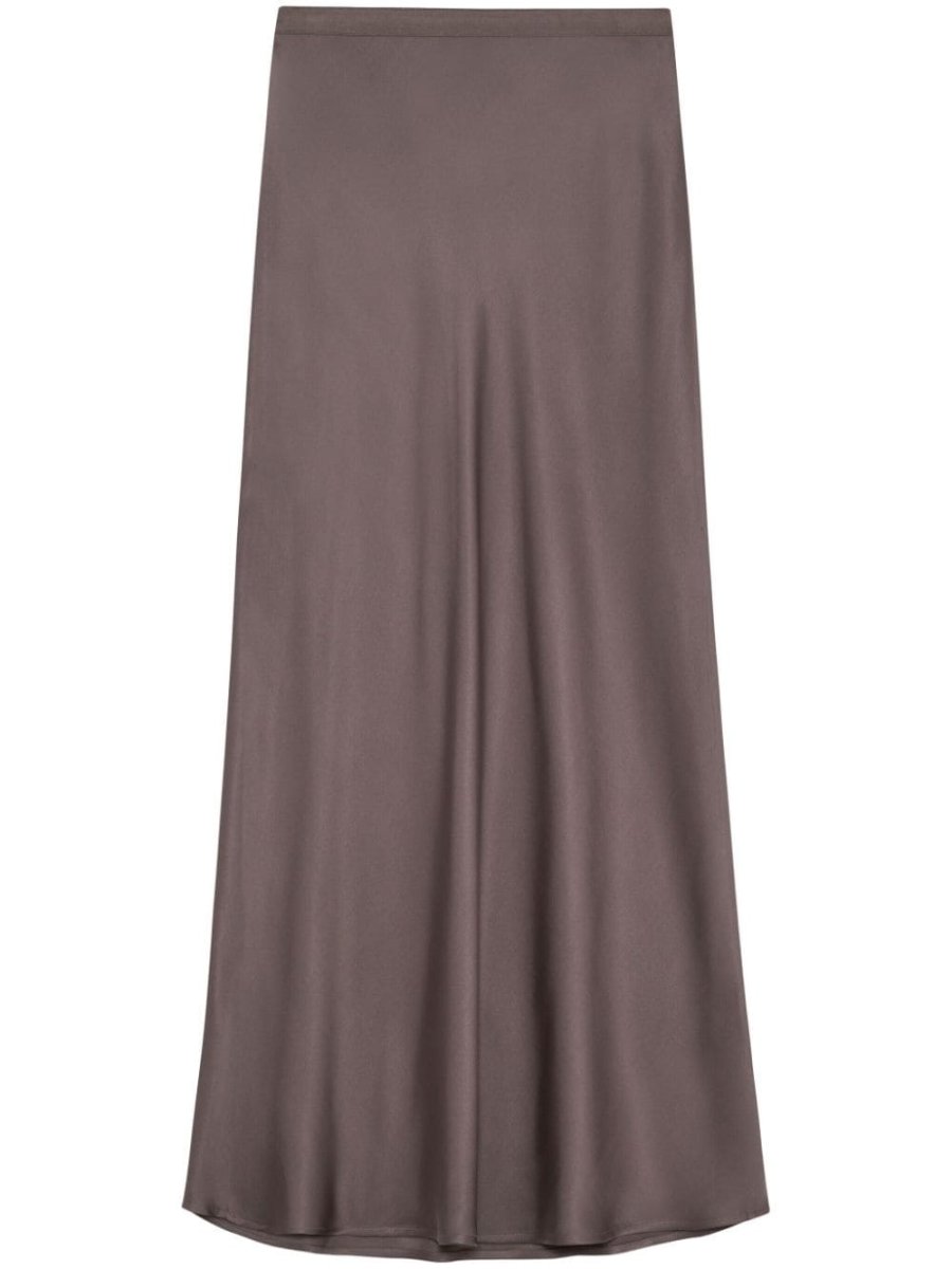Bar fluted silk-satin midi skirt