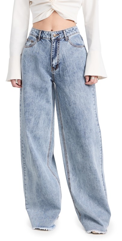 Lioness Eivissa Baggy Jeans Faded Denim
