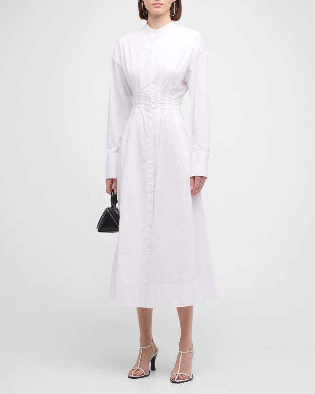Lorenza Cotton Poplin Midi Shirt Dress