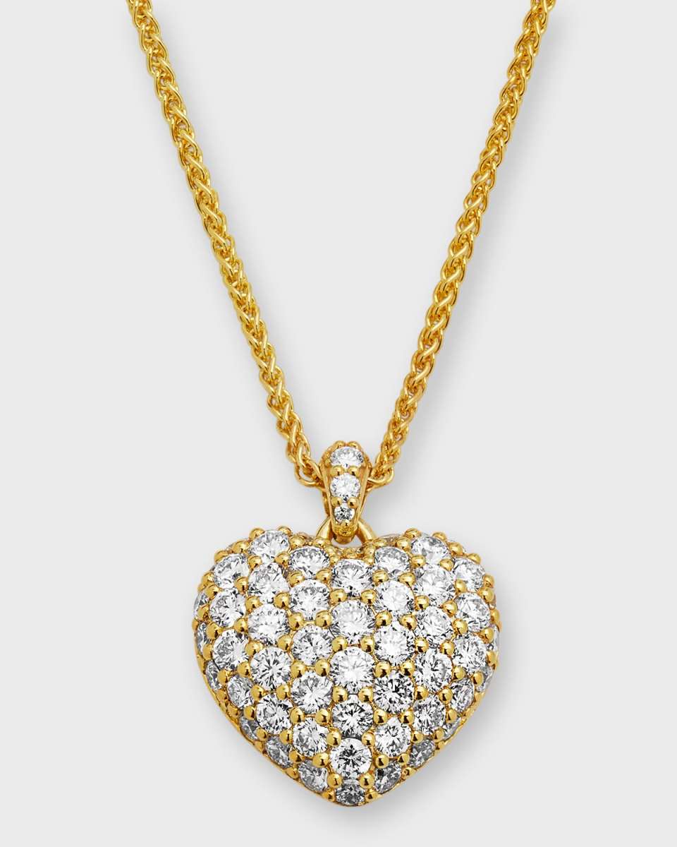 18k Gold Diamond Heart Pendant Necklace, 18"L, 1.12tcw