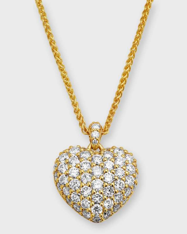 18k Gold Diamond Heart Pendant Necklace, 18"L, 1.12tcw