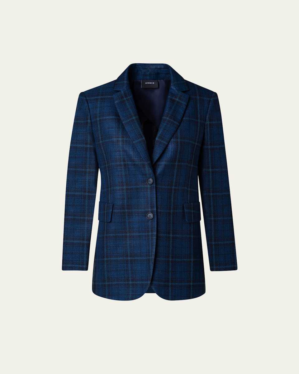 Glenn Plaid Silk Cotton Blazer