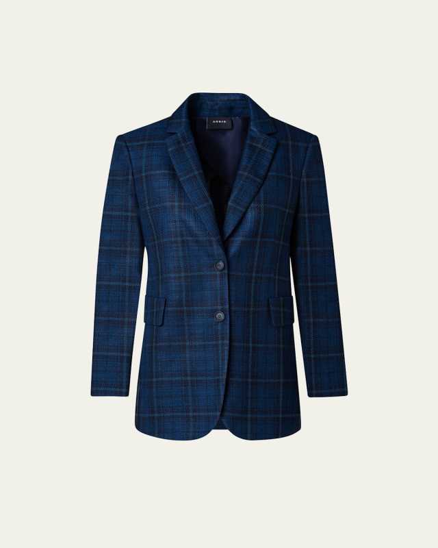 Glenn Plaid Silk Cotton Blazer