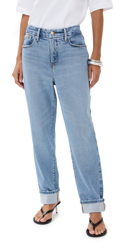 Good American The Weekender Cuffed Jeans Indigo51