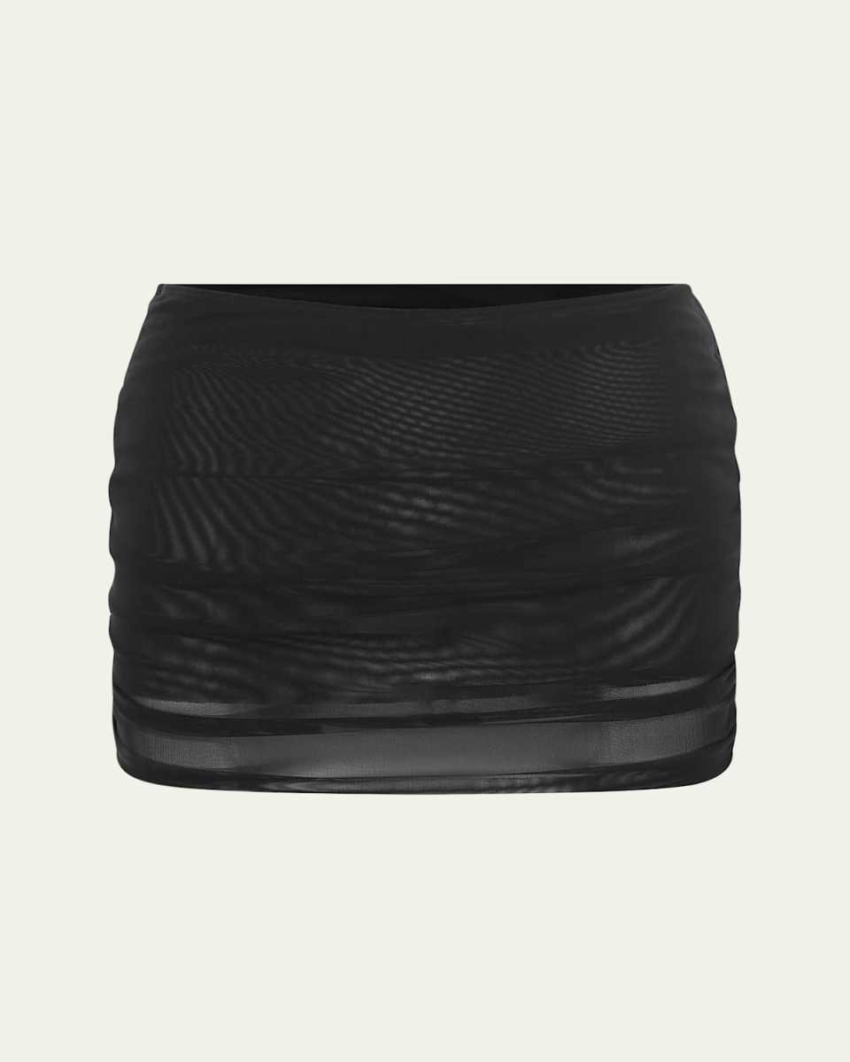 Claudia Gathered Mesh Mini Skirt