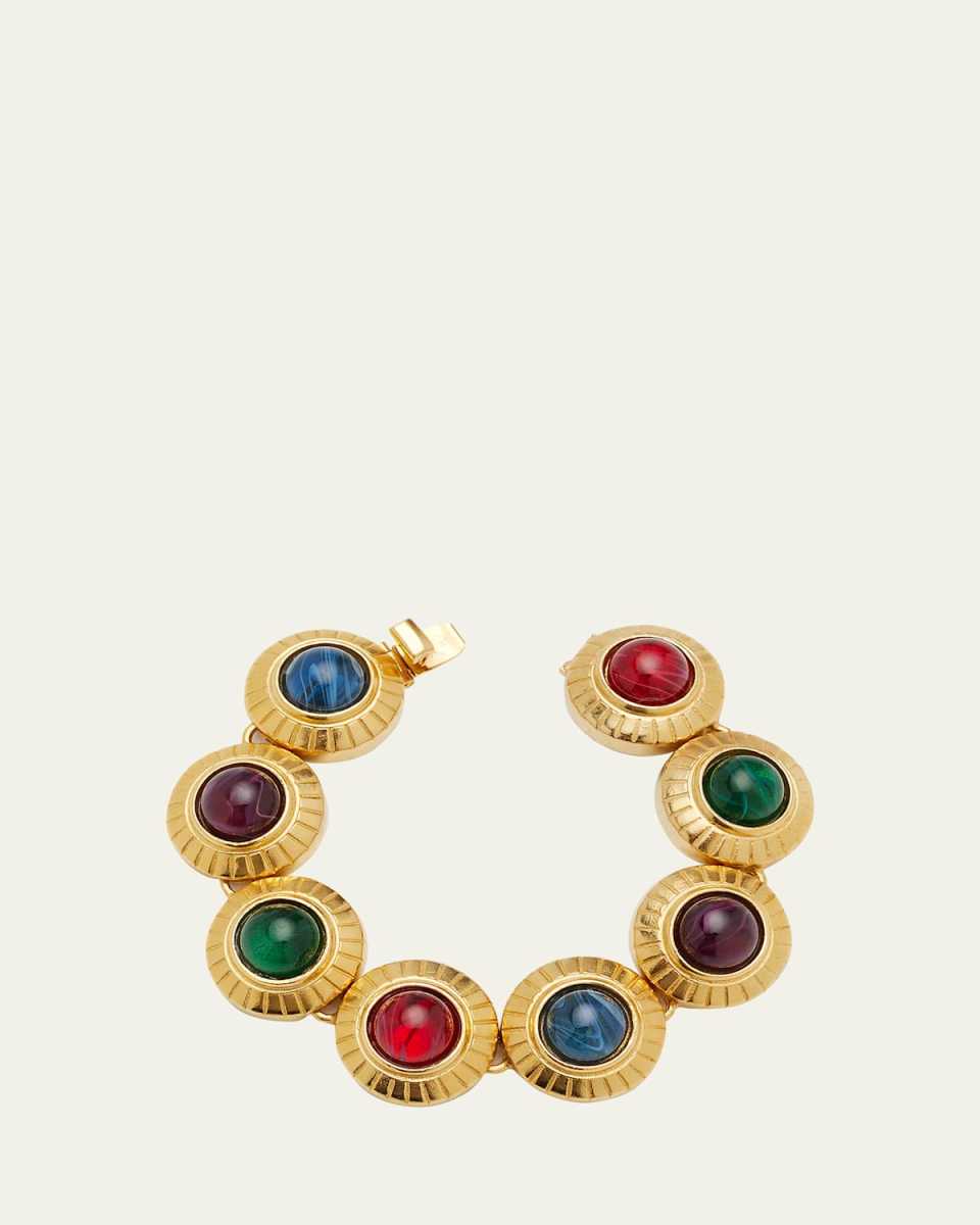 Round Gold and Crystal Stone Bracelet