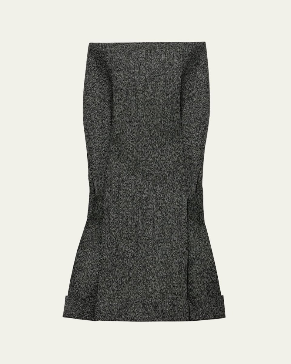 Mermaid Mouline Wool Midi Skirt