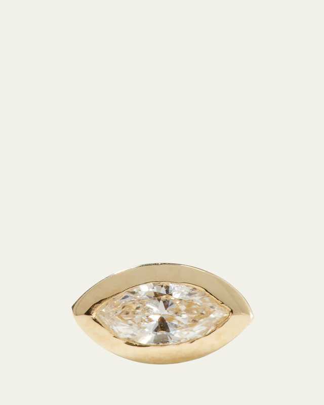 14k Diamond Marquise Single Stud Earring