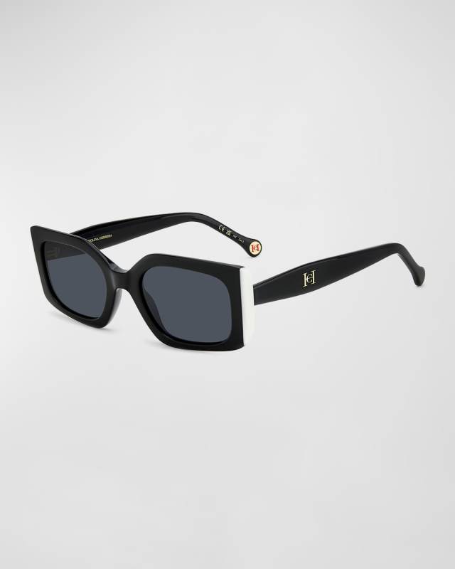Contrasting Acetate Rectangle Sunglasses