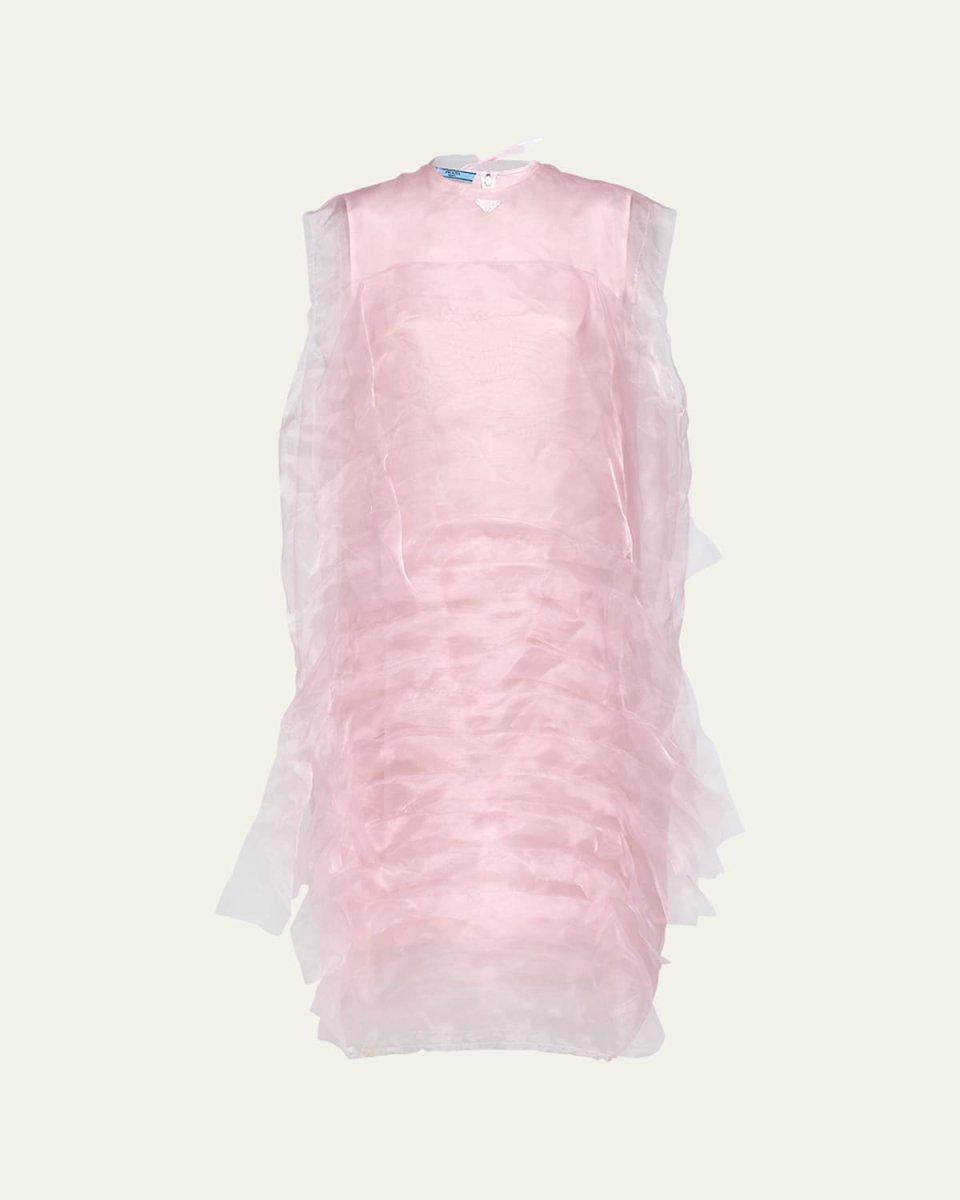 Sleeveless Technical Voile Dress