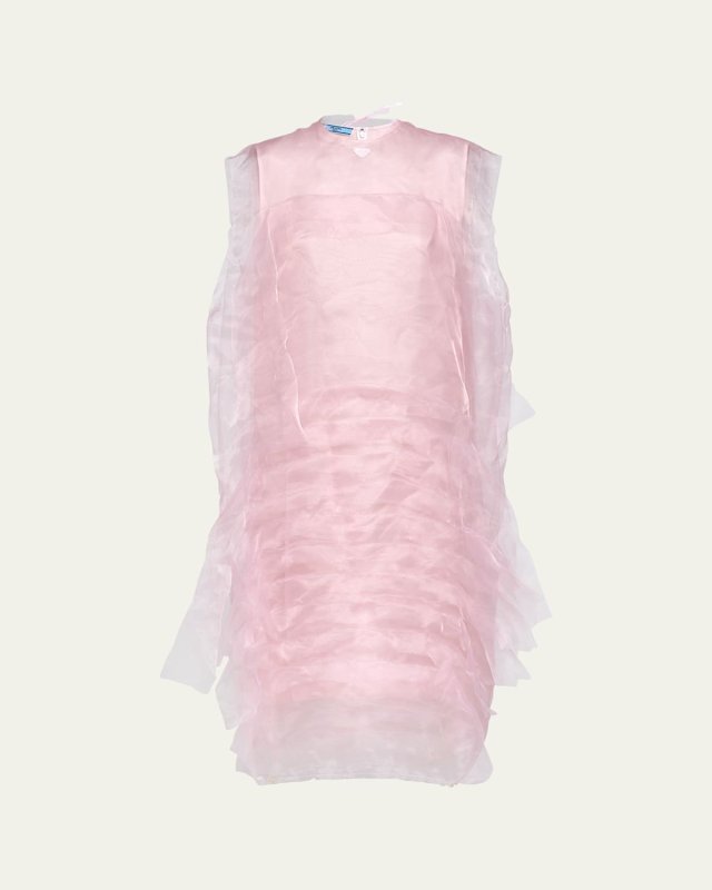 Sleeveless Technical Voile Dress