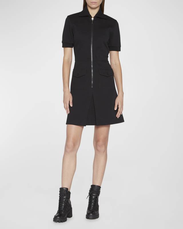 Short-Sleeve Stand-Collar Polo Dress