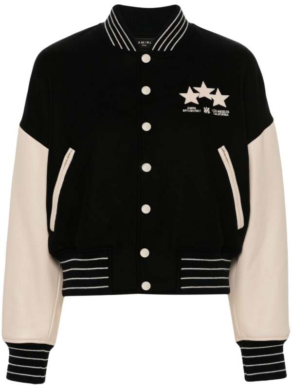 Stars colour-block bomber jacket
