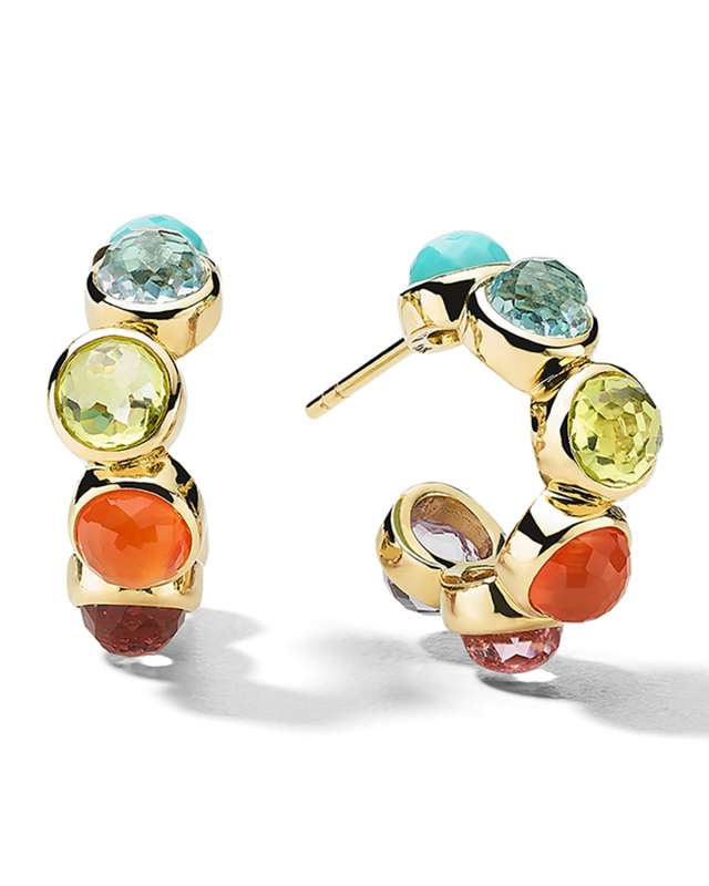 All-Stone Tiny Hoop Earrings in 18K Gold
