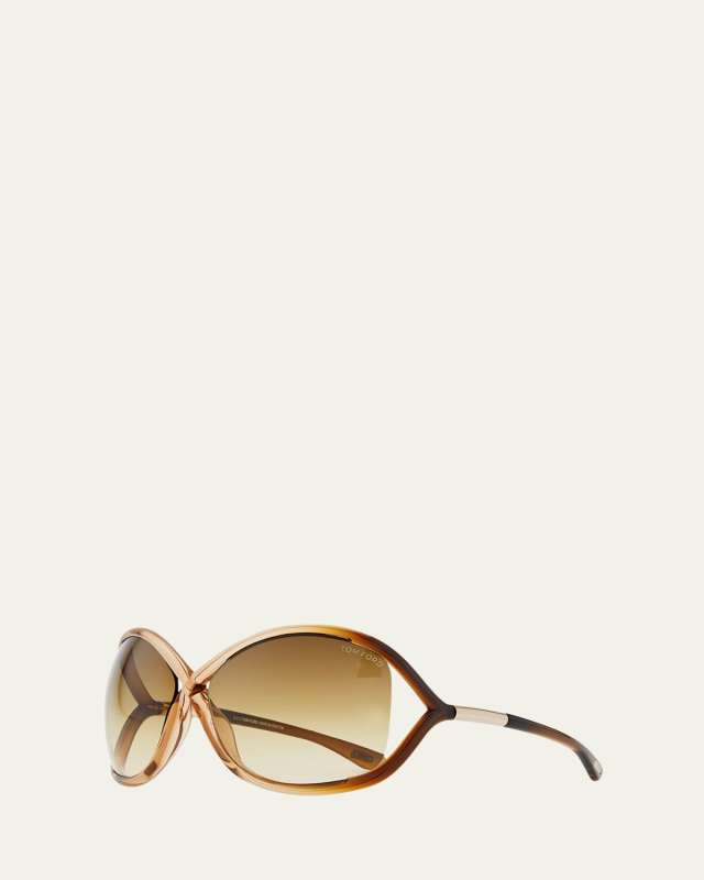Whitney Cross-Bridge Sunglasses, Rose/Brown