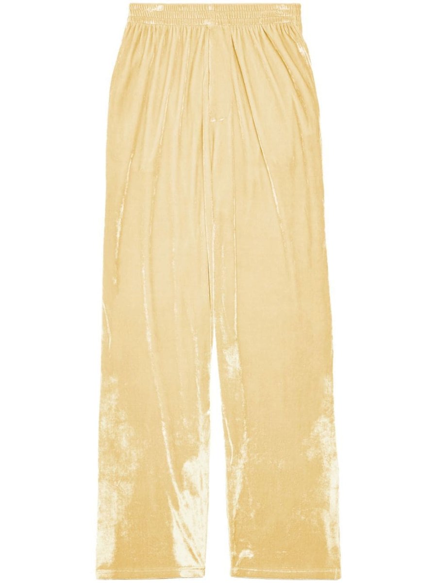 velvet straight-leg trousers