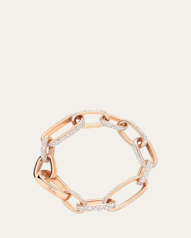 Iconica 18K Rose Gold Diamond Full Pave Slim Link Bracelet