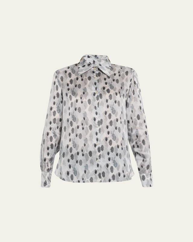 Ella Silk Abstract Print Shirt