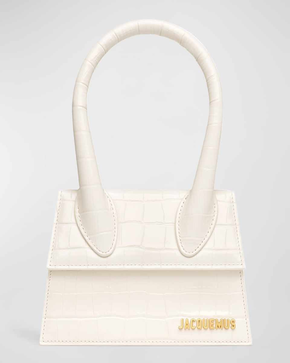 Le Chiquito Moyen Croc-Embossed Top-Handle Bag
