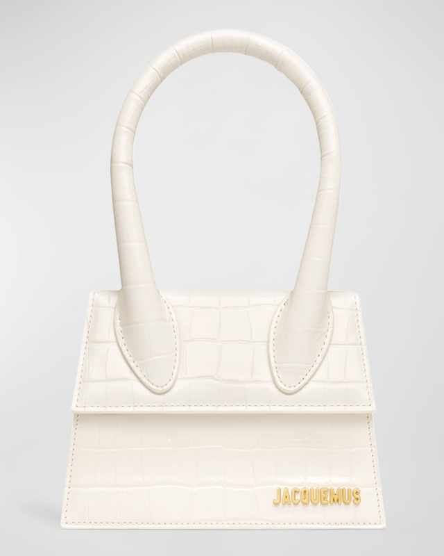 Le Chiquito Moyen Croc-Embossed Top-Handle Bag