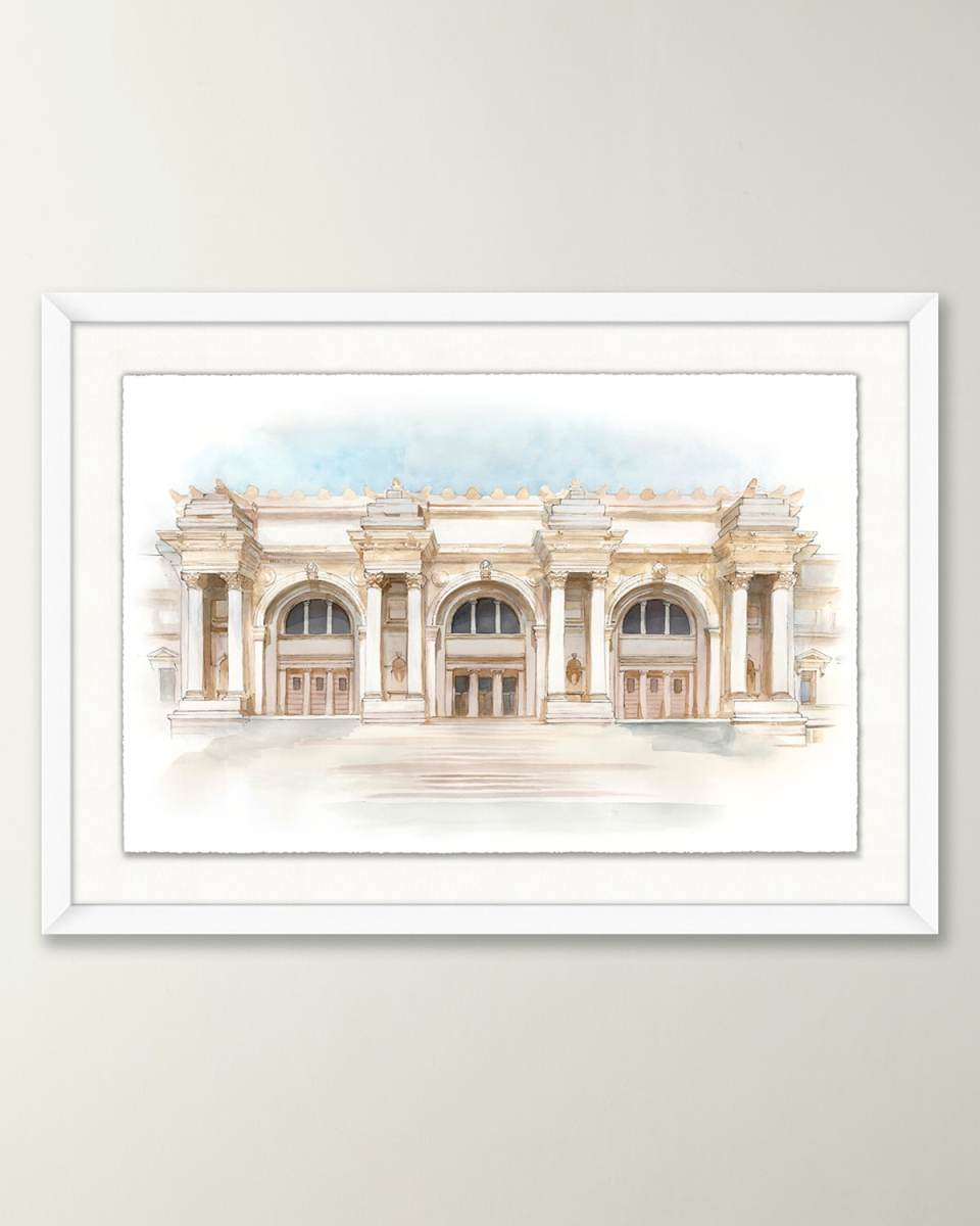 "Watercolor of The Met Museum" Framed Giclee